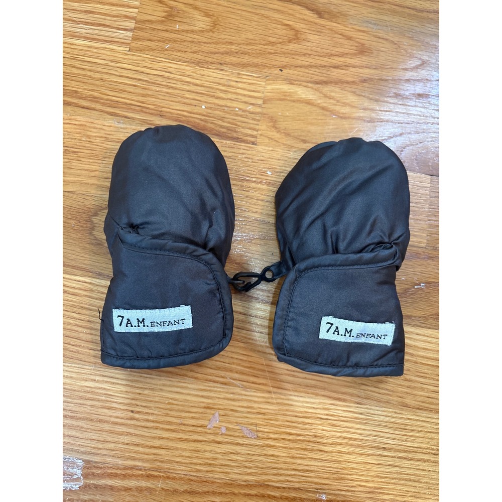 7 A.M. ENFANT Classic Mittens Black MT212-L Toddler Kids 1-2T Winter